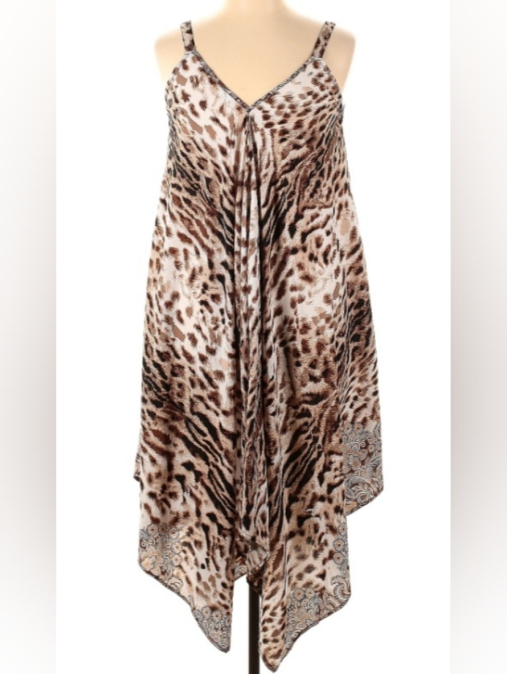 New York & Company Summer Casual Sexy Scarf Dress Sz L EUC